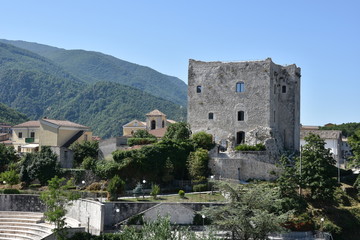 Fototapeta na wymiar A tourist trip to the medieval town of Bagnoli Irpino in Italy