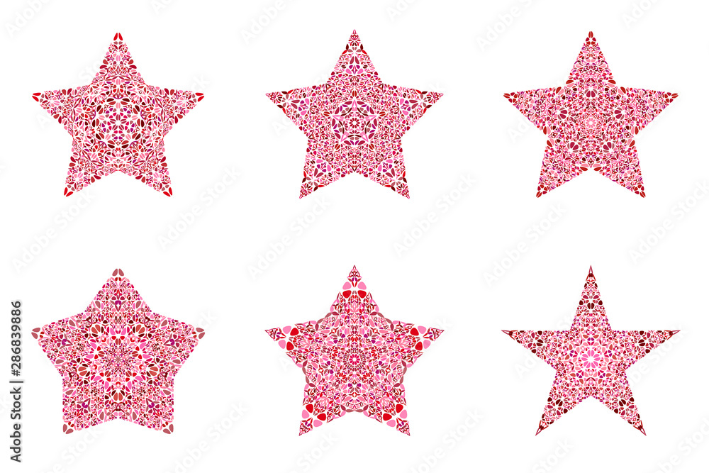 Poster abstract flower ornament star shape set - geometrical vector element from geometric shapes