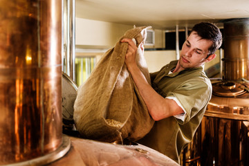 Man working in a brewery