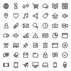 Essential Icon Set - Editable stroke. 48 x 48 pixels complete. 