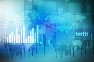 2d rendering Stock market online business concept. business Graph 