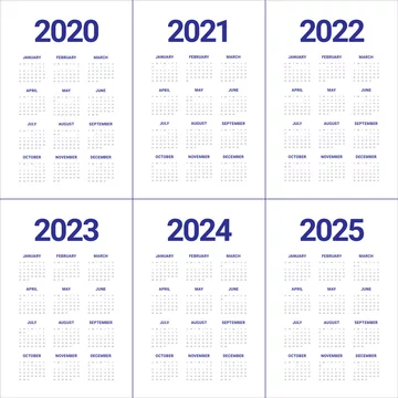 Calendrier Utc 2023 2024 Year 2020 2021 2022 2023 2024 2025 Calendar Vector Design Template Stock  Illustration | Adobe Stock