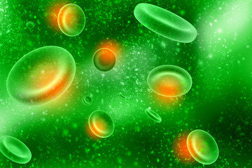 3d rendering red streaming blood cells background.