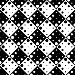 Seamless monochrome circle pattern background - abstract black and white vector illustration
