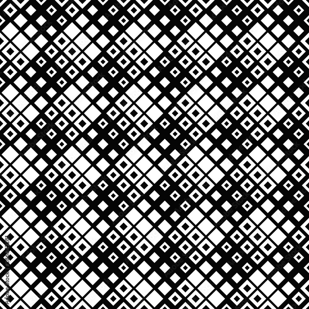 Poster abstract seamless diagonal square pattern background - geometrical black and white vector design fro