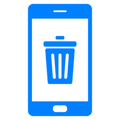 Abfalleimer und Smartphone