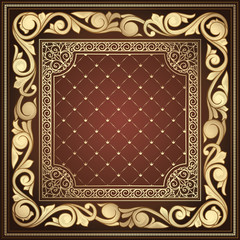 Golden ornate art deco vintage card