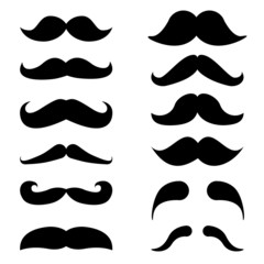 Mustache vector icon set. mustache illustration symbol collection.