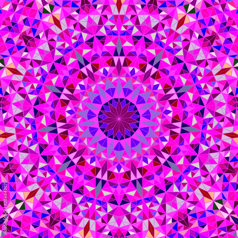 Poster polygonal triangle pattern mosaic background - circular abstract colorful vector graphic