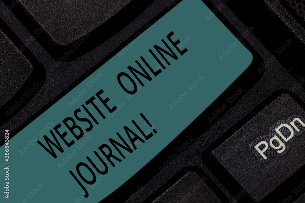 Poster handwriting text website online journal. concept meaning periodical publication published in electro