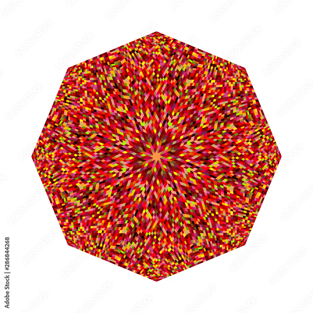 Poster isolated tiled mosaic octagon polygon shape - geometrical colorful octagonal vector element