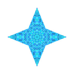 Colorful mosaic ornament star logo template - ornamental polygonal vector design element