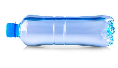 The Blue water bottle isolated on white background