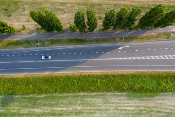 asphalt road, view from above