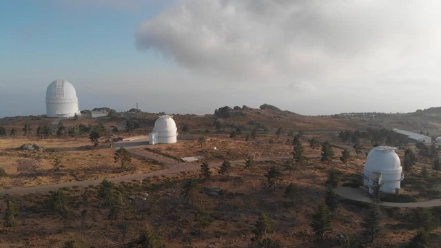 aerial view in an astronomical observatory, calar alto, Almeria.