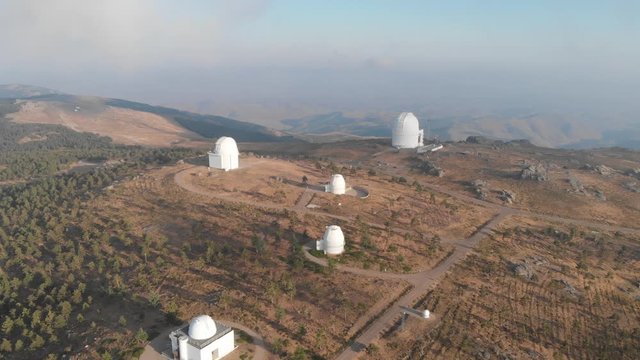 aerial view in an astronomical observatory, calar alto, Almeria.