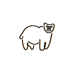 Bear vector design concepts with unique line shapes