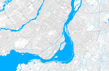 Rich detailed vector map of Montreal, Quebec, Canada - obrazy, fototapety, plakaty