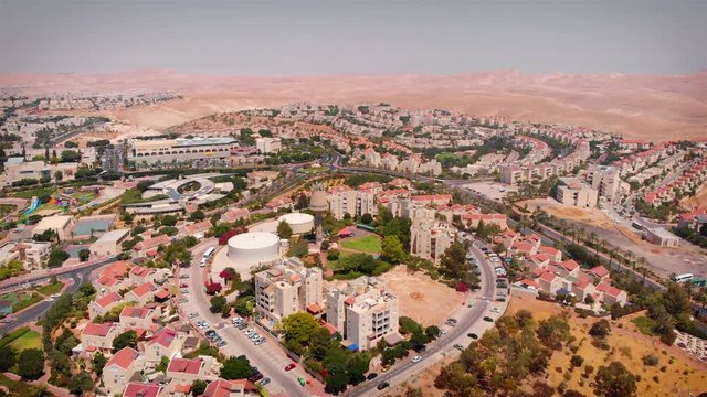 Maale Adumim City Aerial View Drone Footage over Israeli City Maale Adumim,Israel