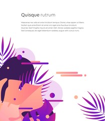 Vector abstract tropical  background, brochure template, cover design, colorful poster.