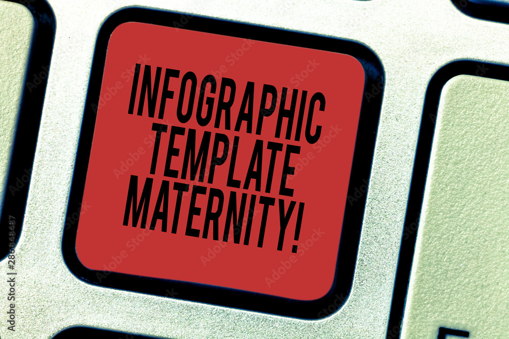 Fototapete word writing text infographic template maternity. business concept for motherhood elements, material