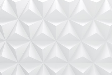 Geometric background with white surround triangle. 3D rendering.