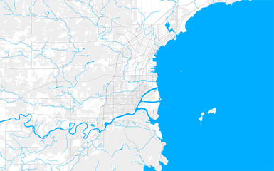 Rich detailed vector map of Thunder Bay, Ontario, Canada
