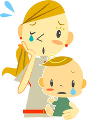 お母さんと赤ちゃん（外国人）　心配