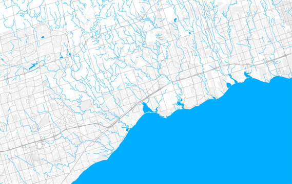 Rich detailed vector map of Pickering, Ontario, Canada