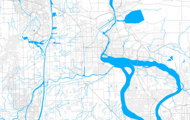 Rich detailed vector map of Niagara Falls, Ontario, Canada
