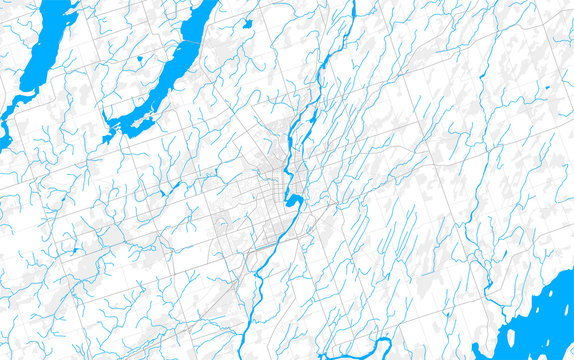 Rich detailed vector map of Peterborough, Ontario, Canada