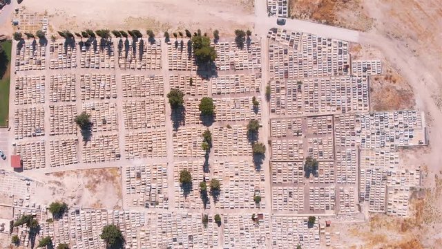 Zefat Cemetary Aerial flight view Drone footage over Zefat old Cemetary, Israel