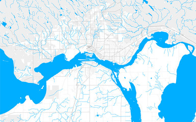 Rich detailed vector map of Sault Ste. Marie, Ontario, Canada