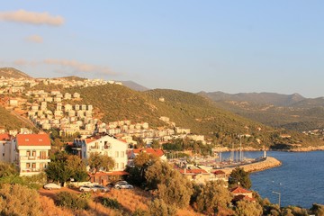 Obraz premium The ruins of the ancient theater in the city of Kas, Turkey