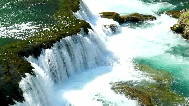 waterfall, turquoise water