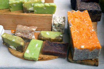 beautiful handmade colorful natural soaps