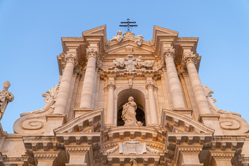 The Cathedral (Duomo) of Ortigia in Syracuse, Sicily, Italy