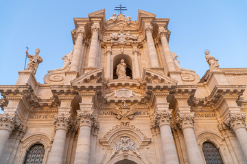 Fototapeta na wymiar The Cathedral (Duomo) of Ortigia in Syracuse, Sicily, Italy