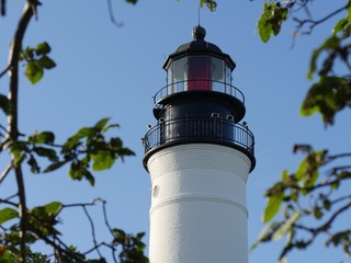 Top part of the Key West lighthouse, Florida.