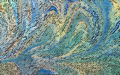 Naklejka premium Abstract fluid painting watercolor texture background. Pretty spring colors. Wavy design. Marble effect. Liquid artistic pattern.