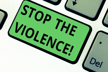 Conceptual hand writing showing Stop The Violence. Business photo text program empowers youth with...