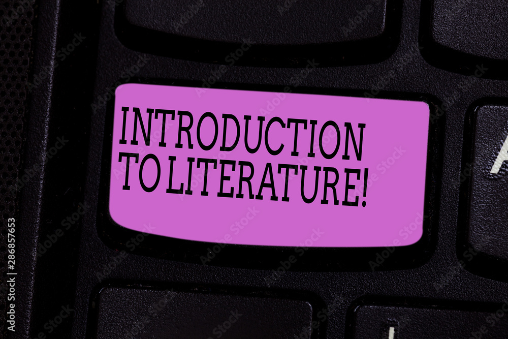 Poster word writing text introduction to literature. business concept for collegepreparatory composition co