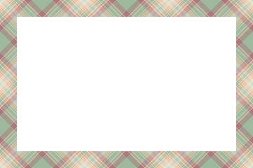 Vintage frame vector. Scottish border pattern retro style. Tartan plaid ornament.