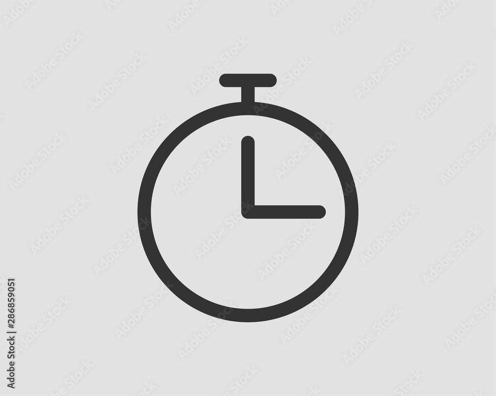 Poster timer icon. stop watch vector pictogram. stopwatch isolated on white background.