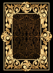 Golden ornate decorative vintage frame
