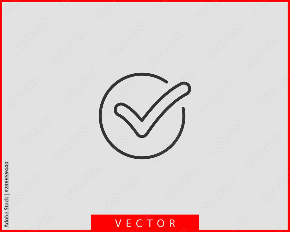 Poster check mark icon vector symbol design element.