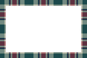 Fototapeta na wymiar Rectangle frame vector vintage pattern design template. Border designs plaid fabric texture. Scottish tartan background for collage art, gif card, handmade crafts.