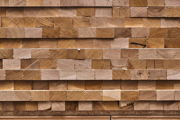 Wooden edge-glued panels. Wooden furniture manufacturing process. Furniture manufacture. Close-up