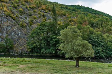 Part of the beautiful valley of Topolnitsa River through Sredna Gora Mountain, Bulgaria   