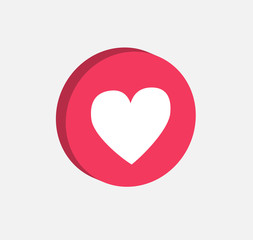 Pink heart isometric vector icon